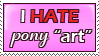 Size: 99x56 | Tagged: anti-brony, artist:kooborisapphire, barely pony related, derpibooru import, deviantart stamp, drama, edgy, hater, safe, stamp