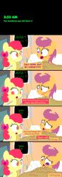 Size: 1280x3629 | Tagged: apple bloom, artist:dtcx97, derpibooru import, hospital, post-crusade, safe, scootaloo