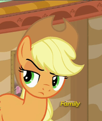 Size: 404x482 | Tagged: safe, derpibooru import, screencap, applejack, pony, viva las pegasus, raised eyebrow, reaction image, solo, unamused