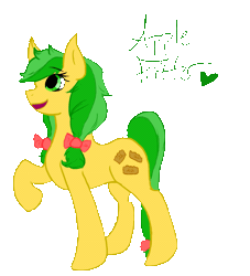 Size: 719x793 | Tagged: apple family member, apple fritter, artist:mossstar8backup, derpibooru import, heart, safe, simple background, solo, text, transparent background