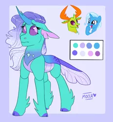 Size: 1280x1380 | Tagged: safe, artist:moccabliss, derpibooru import, thorax, trixie, changepony, hybrid, female, image, interspecies offspring, jpeg, male, offspring, parents:thoraxie, parent:thorax, parent:trixie, shipping, straight, thoraxie