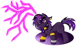 Size: 5000x3000 | Tagged: safe, artist:olificus, derpibooru import, oc, oc:purple haze, unofficial characters only, pony, unicorn, angry, commission, female, high res, horn, image, jewelry, lightning, magic, mare, png, simple background, solo, transparent background