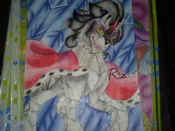 Size: 2048x1536 | Tagged: safe, artist:inquisidoras, derpibooru import, king sombra, pony, unicorn, fangs, image, jpeg, solo, traditional art