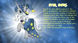 Size: 4617x2590 | Tagged: safe, artist:andoanimalia, derpibooru import, star swirl the bearded, pony, unicorn, bio, high res, image, male, png, show accurate, solo, stallion, story included