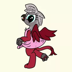 Size: 2000x2000 | Tagged: safe, artist:dafiltafish, derpibooru import, oc, oc:cherry soda, gryphon, bipedal, clothes, dress, griffon oc, image, png