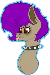 Size: 623x931 | Tagged: safe, artist:chazmazda, derpibooru import, oc, alicorn, earth pony, pegasus, pony, unicorn, :p, accessories, big hair, bust, flatcolour, floofy hair, happy, image, jewelry, lineart, long hair, necklace, outline, photo, png, portrait, prize, smiling, solo, tongue out