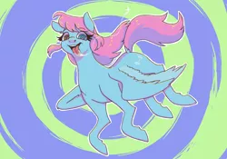 Size: 5905x4133 | Tagged: safe, artist:livzkat, derpibooru import, oc, oc:dipper, pegasus, pony, dribble, drool, floating, image, insanity, jpeg, my little pony, pastel, solo, spit, swirling