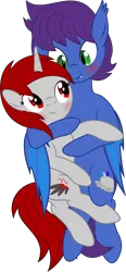 Size: 2169x4661 | Tagged: safe, artist:waveywaves, derpibooru import, oc, oc:keygun, oc:waves, unofficial characters only, bat pony, unicorn, blushing, cuddling, fangs, image, png, shipping, simple background, solo, transparent background