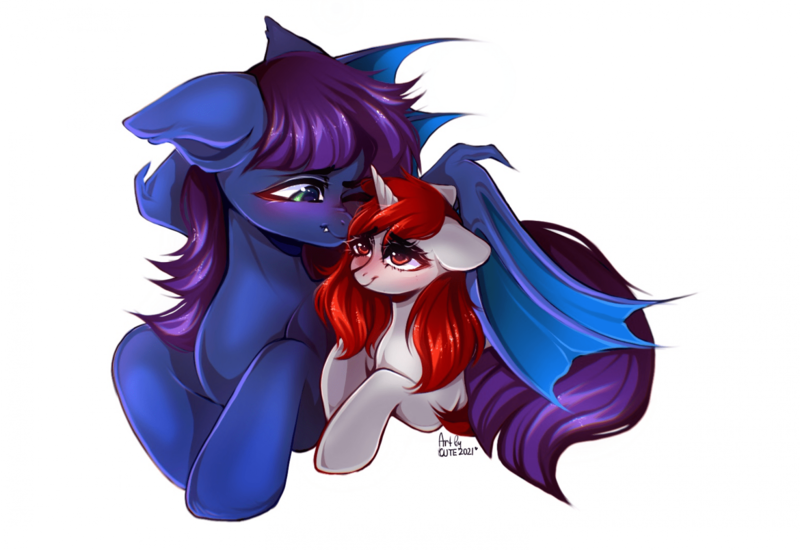 Size: 1920x1320 | Tagged: safe, artist:waveywaves, derpibooru import, oc, oc:keygun, oc:waves, unofficial characters only, blushing, cuddling, fangs, hug, image, looking at each other, png, shipping, simple background, solo, transparent background, winghug, wings