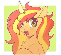 Size: 1576x1412 | Tagged: safe, artist:blizzard-queen, derpibooru import, oc, pony, unicorn, bust, female, image, mare, not sunset shimmer, png, portrait, solo