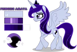 Size: 1269x860 | Tagged: safe, artist:star-gaze-pony, derpibooru import, oc, oc:amaya, alicorn, pony, female, image, mare, offspring, parent:king sombra, parent:princess luna, parents:lumbra, png, reference sheet, simple background, solo, transparent background