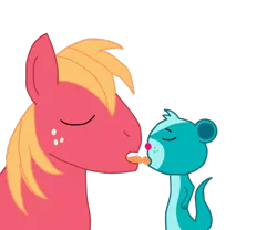 Size: 1200x1000 | Tagged: suggestive, anonymous artist, derpibooru import, big macintosh, french kiss, gay, image, kissing, littlest pet shop, male, males only, png, simple background, sunil nevla, transparent background, voice actor joke