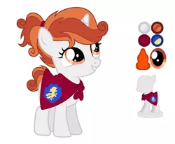 Size: 1280x1055 | Tagged: safe, artist:cobaltstaryt, derpibooru import, oc, oc:bit score, pony, unicorn, base used, cape, clothes, cmc cape, female, filly, image, jpeg, offspring, parent:button mash, parent:sweetie belle, parents:sweetiemash, simple background, solo, white background