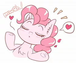 Size: 1901x1585 | Tagged: safe, artist:phoenixrk49, derpibooru import, pinkie pie, pony, chest fluff, ear fluff, eyes closed, female, heart, image, jpeg, mare, mwah, solo