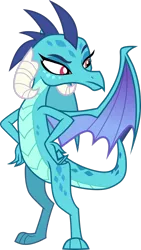 Size: 1841x3257 | Tagged: safe, artist:outlawquadrant, derpibooru import, princess ember, dragon, gauntlet of fire, season 6, dragon lord ember, ember is not amused, hands on hip, hands on waist, image, png, simple background, solo, transparent background, vector