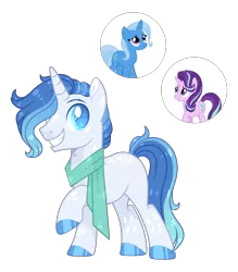 Size: 3001x3426 | Tagged: safe, artist:lilywolfpie-yt, derpibooru import, starlight glimmer, trixie, pony, clothes, image, magical lesbian spawn, male, offspring, parent:starlight glimmer, parent:trixie, parents:startrix, png, scarf, simple background, stallion, transparent background