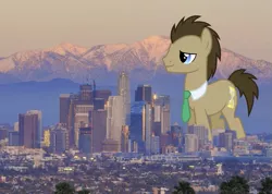 Size: 1297x926 | Tagged: safe, artist:sirmlp1, derpibooru import, doctor whooves, time turner, pony, california, giant pony, highrise ponies, image, irl, jpeg, los angeles, macro, photo, ponies in real life