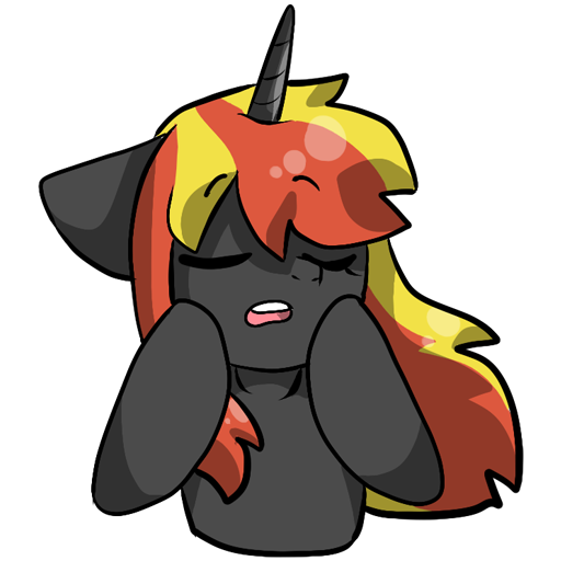 Size: 512x512 | Tagged: safe, artist:alex69vodka, derpibooru import, oc, oc:java, unofficial characters only, pony, unicorn, eyes closed, facehoof, female, image, meme, open mouth, png, simple background, sticker, transparent background