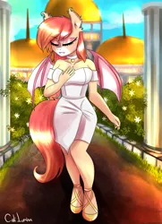 Size: 2000x2760 | Tagged: safe, artist:cali luminos, derpibooru import, anthro, bat pony, clothes, cute, dress, female, image, jpeg, sexy