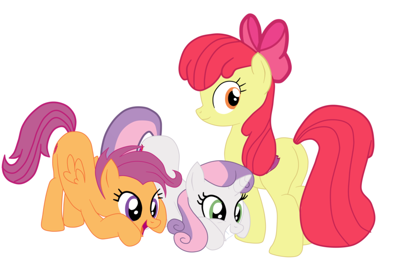 Size: 5119x3550 | Tagged: safe, artist:gmaplay, derpibooru import, apple bloom, scootaloo, sweetie belle, earth pony, pegasus, pony, unicorn, growing up is hard to do, bloom butt, butt, cutie mark crusaders, face down ass up, image, looking back, older, older apple bloom, older cmc, older scootaloo, older sweetie belle, png, solo