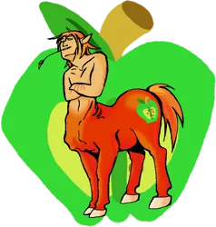 Size: 696x731 | Tagged: dead source, safe, artist:khilx, artist:opossumberry, banned from derpibooru, big macintosh, centaur, cutie mark, image, mad at the internet, male, png, simple background, solo, straw in mouth, transparent background