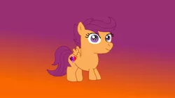 Size: 3264x1836 | Tagged: safe, artist:the double u, derpibooru import, scootaloo, pegasus, foal, gradient background, image, jpeg, looking at you, solo