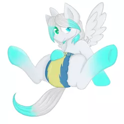 Size: 2600x2611 | Tagged: artist needed, suggestive, derpibooru import, oc, oc:cold front, pegasus, pony, diaper, diaper fetish, female, fetish, heterochromia, image, png, simple background, solo, white background