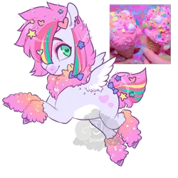 Size: 700x700 | Tagged: safe, artist:lavvythejackalope, derpibooru import, oc, unofficial characters only, earth pony, pony, cupcake, earth pony oc, ethereal mane, food, hair over one eye, heart eyes, image, png, simple background, smiling, solo, starry mane, transparent background, wingding eyes