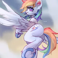 Size: 3000x3000 | Tagged: safe, artist:kencee6, derpibooru import, rainbow dash, pegasus, pony, butt, female, flying, frog (hoof), image, mare, plot, png, solo, underhoof