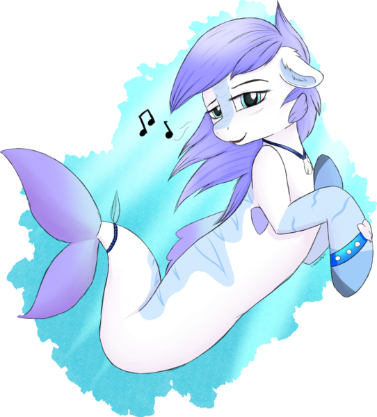 Size: 1280x1418 | Tagged: safe, artist:monsoonvisionz, derpibooru import, oc, unofficial characters only, merpony, seapony (g4), blue eyes, blue mane, crepuscular rays, dorsal fin, female, fish tail, flowing mane, flowing tail, image, jewelry, looking at you, music notes, necklace, open mouth, png, simple background, smiling, solo, sunlight, tail, transparent background, underwater, water