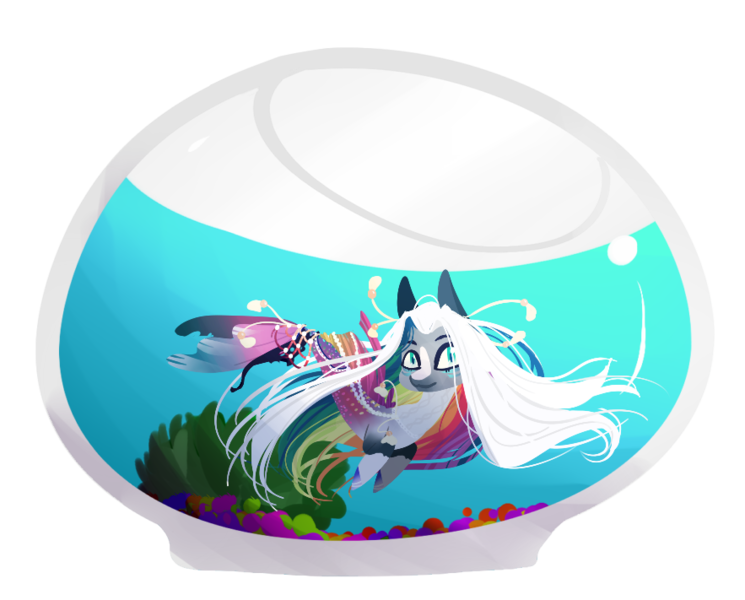 Size: 883x711 | Tagged: safe, artist:trainerfairy, derpibooru import, oc, unofficial characters only, blue eyes, bubble, coral, dorsal fin, fish tail, flowing mane, flowing tail, image, looking at you, png, seaweed, simple background, smiling, solo, tail, transparent background, underwater, water, white mane