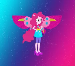 Size: 943x834 | Tagged: safe, artist:magical-mama, artist:selenaede, artist:user15432, derpibooru import, pinkie pie, fairy, human, equestria girls, barely eqg related, base used, clothes, crossover, cutie mark, cutie mark on clothes, dress, element of laughter, fairy wings, fairyized, gradient background, hand on hip, high heels, image, magic winx, pink dress, pink wings, png, ponied up, shoes, sparkly background, wings, winx, winx club, winxified