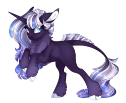 Size: 3400x2800 | Tagged: safe, artist:gigason, derpibooru import, oc, pony, unicorn, cloven hooves, female, image, magical lesbian spawn, mare, offspring, parent:princess luna, parent:twilight sparkle, parents:twiluna, png, simple background, solo, transparent background