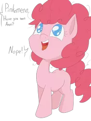 Size: 6000x8000 | Tagged: safe, artist:happy harvey, derpibooru import, pinkie pie, earth pony, pony, colored pupils, dialogue, drawn on phone, female, filly, image, implied anon, looking up, png, simple background, stomach bulges, tongue out, transparent background, vore