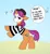 Size: 1152x1262 | Tagged: safe, artist:tallaferroxiv, quiet gestures, pony, unicorn, clothes, dialogue, female, hat, horn, image, jpeg, lidded eyes, mare, mime, newbie artist training grounds, offscreen character, question mark, rearing, solo