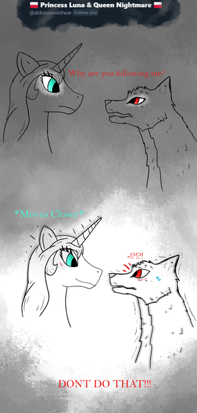 Size: 3250x6787 | Tagged: safe, derpibooru import, princess luna, alicorn, pony, wolf, image, png, wolves