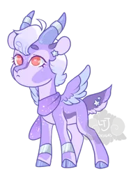 Size: 500x666 | Tagged: safe, artist:lavvythejackalope, derpibooru import, oc, unofficial characters only, deer, pegadeer, pegasus, pony, clothes, cloven hooves, image, pegasus oc, png, scarf, simple background, transparent background, wings