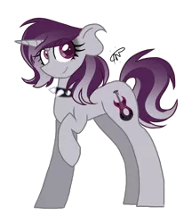 Size: 900x1044 | Tagged: safe, artist:gallantserver, derpibooru import, oc, oc:starshade chord, pony, unicorn, choker, female, image, mare, offspring, parent:shadow lock, parent:tempest shadow, png, simple background, solo, spiked choker, transparent background