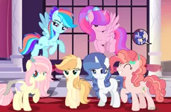 Size: 4112x2692 | Tagged: safe, artist:lightning-chaseryt, derpibooru import, oc, oc:coral sparkle, oc:starflight sparkle, unofficial characters only, alicorn, earth pony, hybrid, pegasus, pony, unicorn, female, image, interspecies offspring, mare, offspring, parent:applejack, parent:caramel, parent:cheese sandwich, parent:discord, parent:fancypants, parent:flash sentry, parent:fluttershy, parent:pinkie pie, parent:rainbow dash, parent:rarity, parent:soarin', parent:twilight sparkle, parents:carajack, parents:cheesepie, parents:discoshy, parents:flashlight, parents:raripants, parents:soarindash, png