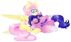 Size: 3923x2300 | Tagged: safe, artist:vanillaswirl6, derpibooru import, fluttershy, pipp petals, pegasus, cuddling, duo, eyes closed, fluffy, g5, generation leap, image, png, simple background, transparent background