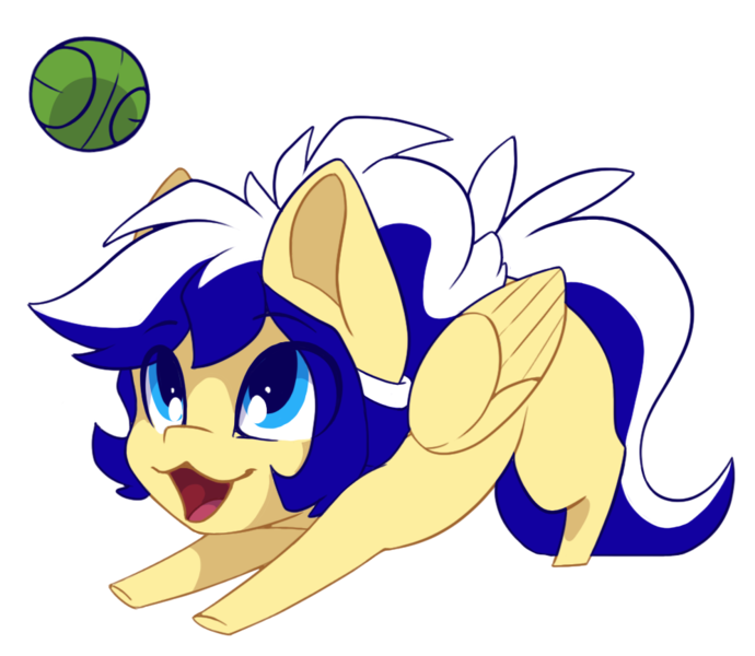 Size: 996x866 | Tagged: safe, artist:arctic-fox, derpibooru import, oc, oc:animatedpony, unofficial characters only, pegasus, pony, ball, image, male, open mouth, png, simple background, solo, tennis ball, transparent background, white outline