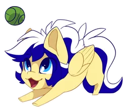 Size: 996x866 | Tagged: safe, artist:arctic-fox, derpibooru import, oc, oc:animatedpony, unofficial characters only, pegasus, pony, ball, image, male, open mouth, png, simple background, solo, tennis ball, transparent background, white outline