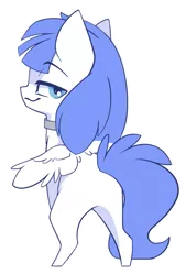 Size: 743x1100 | Tagged: safe, artist:arctic-fox, derpibooru import, oc, oc:snow pup, unofficial characters only, pegasus, pony, chibi, collar, image, png, simple background, solo, transparent background