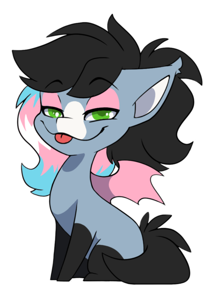 Size: 772x1100 | Tagged: safe, artist:arctic-fox, derpibooru import, oc, oc:starskipper, unofficial characters only, bat pony, pony, bat pony oc, bat wings, chibi, image, png, simple background, solo, tongue out, transparent background, wings