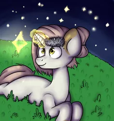Size: 2500x2650 | Tagged: safe, artist:0blackster, derpibooru import, oc, unofficial characters only, pony, unicorn, commission, digital art, female, grass, hooves, horn, image, mare, png, smiling, solo, tail