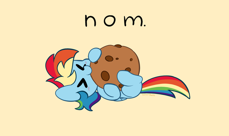 Size: 5347x3194 | Tagged: safe, artist:kittyrosie, derpibooru import, rainbow dash, pegasus, pony, ><, blushing, cookie, cute, daaaaaaaaaaaw, dashabetes, digital art, eyes closed, female, food, hnnng, image, mare, nom, png, solo, weapons-grade cute