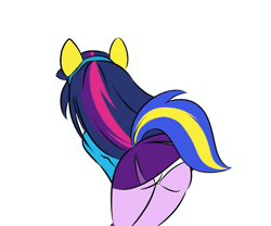 Size: 540x450 | Tagged: suggestive, artist:ponut_joe, derpibooru import, edit, twilight sparkle, equestria girls, equestria girls (movie), animated, ass, butt, butt shake, cheerleader, clothes, dancing, faceless female, female, frame by frame, gif, helping twilight win the crown, image, miniskirt, offscreen character, panties, simple background, skirt, solo, solo female, tail, twibutt, underwear, white background, wondercolts