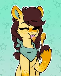Size: 1170x1460 | Tagged: safe, artist:pink-pone, derpibooru import, oc, oc:honeycomb, earth pony, pony, female, food, honey, image, mare, png, solo, tongue out