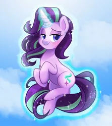 Size: 1782x2009 | Tagged: safe, artist:alinabr00k, derpibooru import, starlight glimmer, pony, unicorn, floating, glowing horn, horn, image, jpeg, magic, s