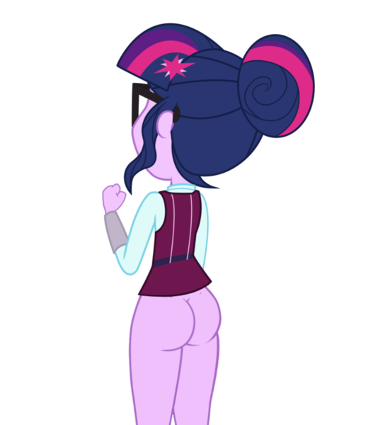 Size: 1686x1894 | Tagged: questionable, artist:solywack, derpibooru import, edit, edited edit, editor:slayerbvc, vector edit, sci-twi, twilight sparkle, equestria girls, friendship games, ass, bottomless, butt, clothes, crystal prep academy uniform, female, image, nudity, partial nudity, partial nudity edit, png, school uniform, simple background, solo, solo female, transparent background, twibutt, vector